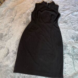 Classic Calvin Klein Seamed Sheath Midi Dress with Bow in Size 4